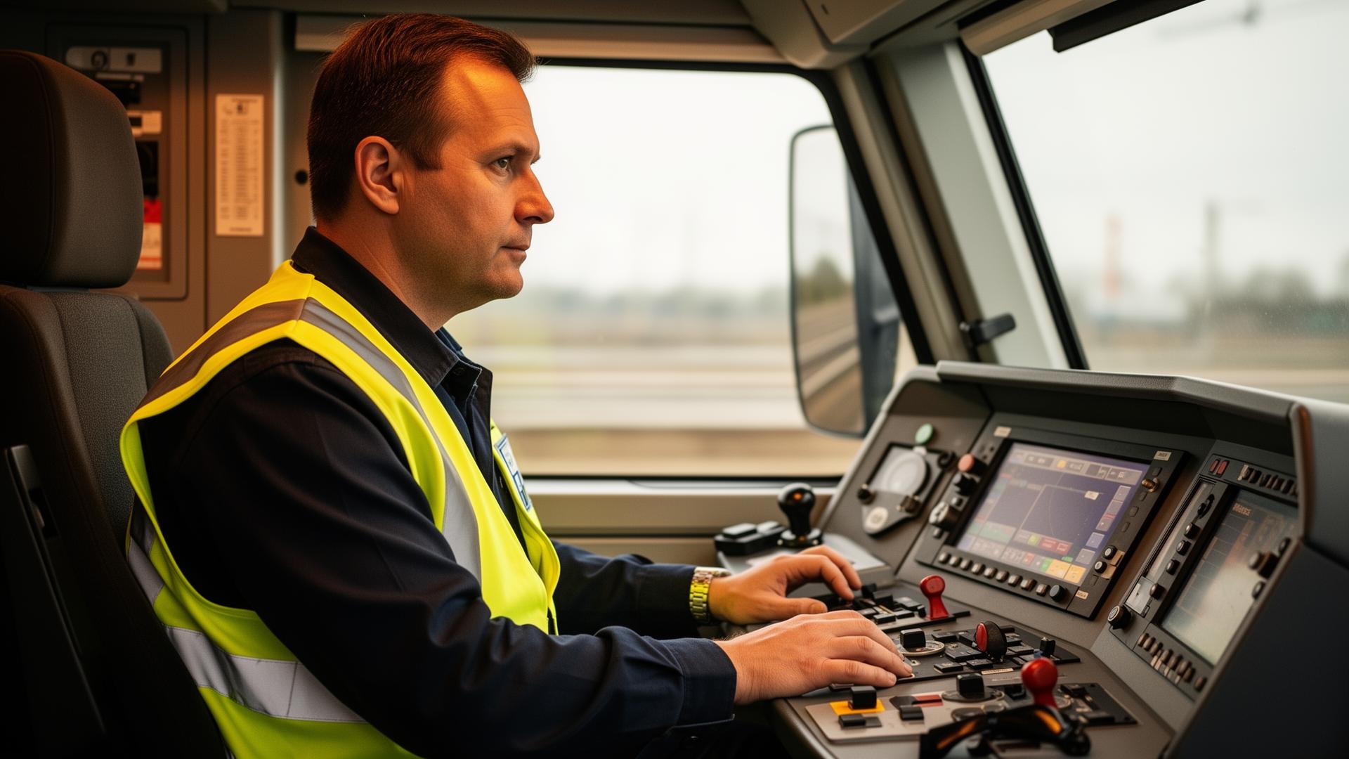 Triebfahrzeugführer im Führerstand